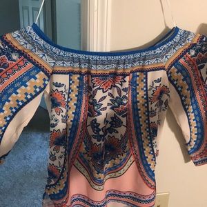 Off the shoulder paisley blouse